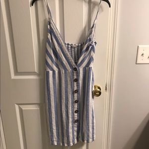 Blue and white stripe dress